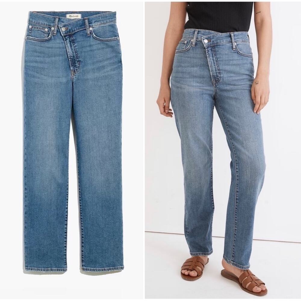 Madewell Jeans Women 32 Blue Perfect Vintage Crossover Waist Straight Leg Denim